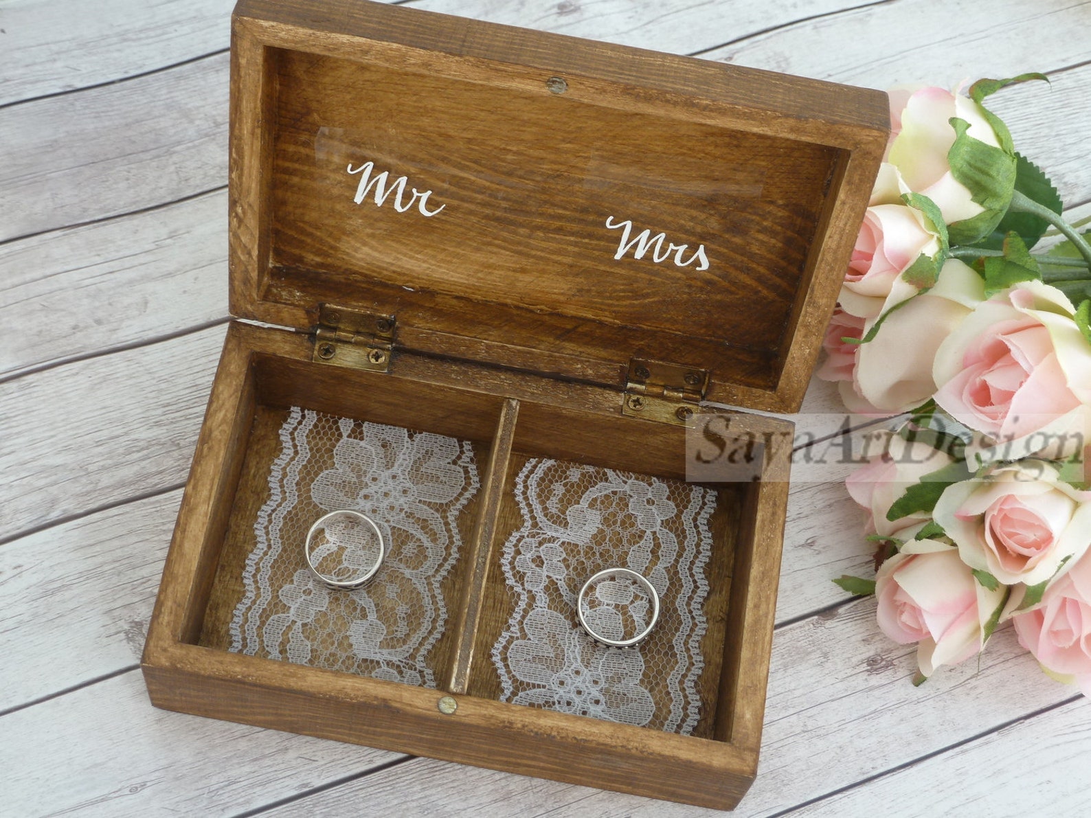 Bluelans Double Cœurs Avec Strass, Coussin Porteur Pour Bague