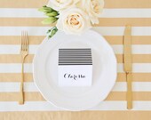 Mini Stripes Custom Place Card or Escort Card by Tableau Party