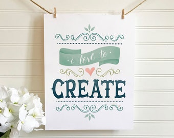 Craft room wall art | Etsy