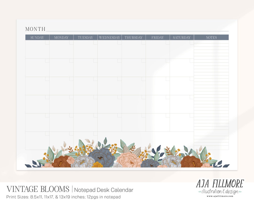 Blank Desk Calendar Desk Notepad Calendar Makes a Great Gift for the ...