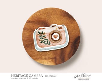 Camera Sticker | 3 inch Sticker, Water Bottle Sticker, Laptop Sticker, Waterproof Sticker, Photography Sticker, Vinyl Sticker, Gift for Her