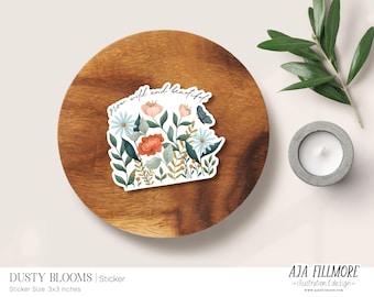 Flower Sticker | Floral Sticker, flower Stickers, Laptop Sticker, Waterproof Sticker, vinyl flowers sticker, vinyl sticker, flower decal