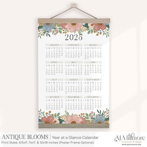 2025 Year at a glance calendar | year at a glance calendar makes a great gift for the home, yearly calendar, wall calendar, 2025 calendar