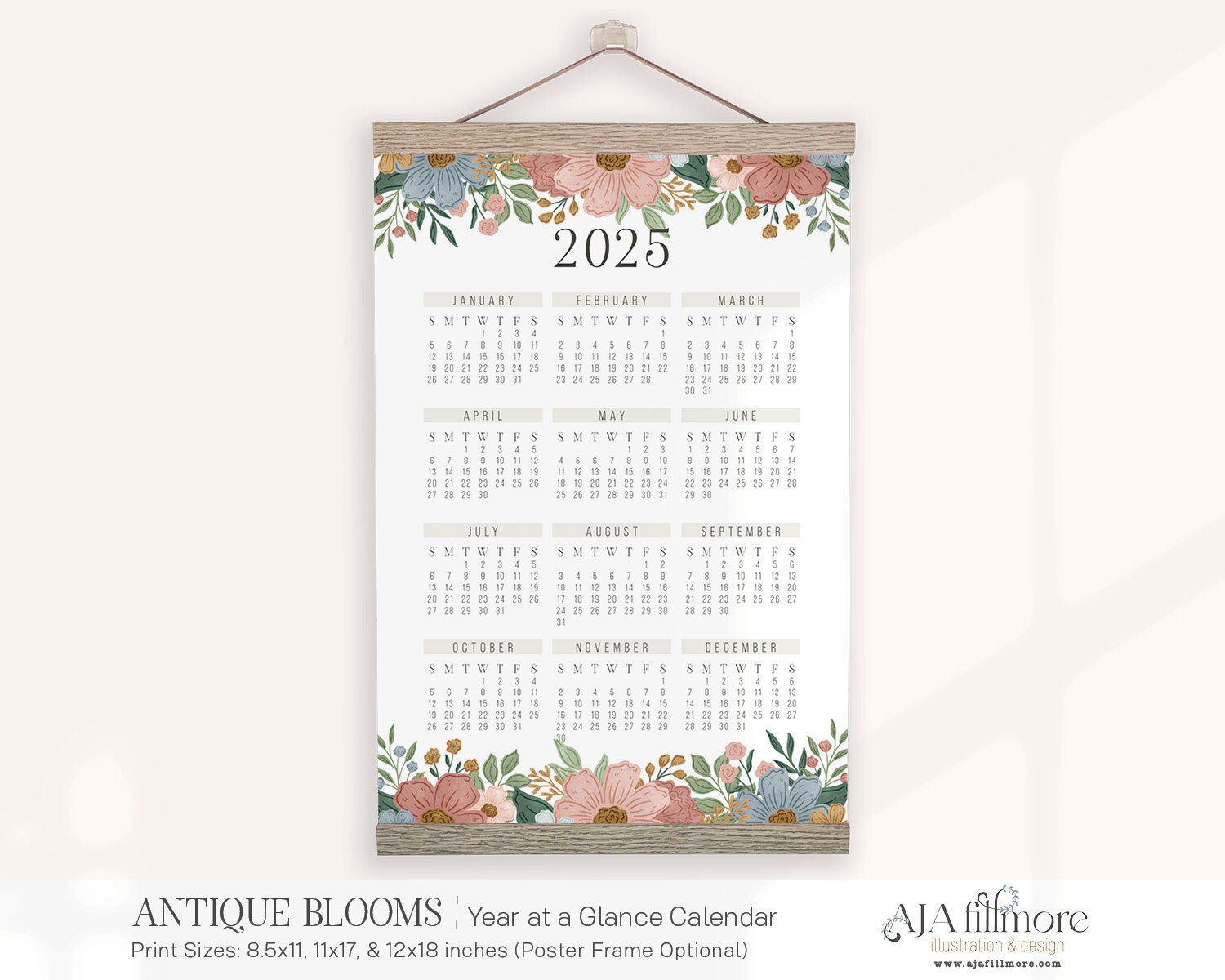 2025-year-at-a-glance-calendar-year-at-a-glance-calendar-makes-a-great-gift-for-the-home-yearly-calendar-wall-calendar-2025-calendar-etsy