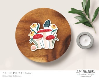 Mushroom Sticker | mushroom stickers, laptop sticker, waterproof sticker, vinyl Mushroom sticker, vinyl sticker, mushroom decal, mushroom