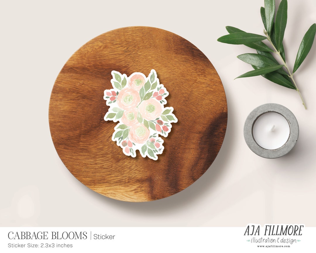 Floavour Poster Sticker Flower Sticker | Watercolor Floral Sticker, Floral Sticker, Laptop ...