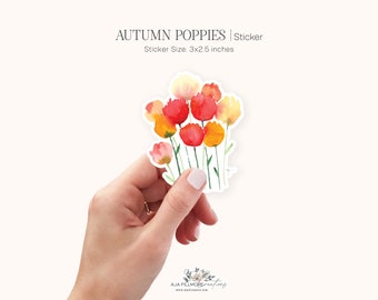 Flower Sticker | Watercolor Floral Sticker, floral Sticker, Laptop Sticker, Waterproof Sticker, watercolor flowers sticker, vinyl sticker