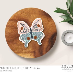 Butterfly Sticker | Floral Butterfly Sticker, floral Stickers, Laptop Sticker, Waterproof Sticker, vinyl butterfly sticker, vinyl sticker