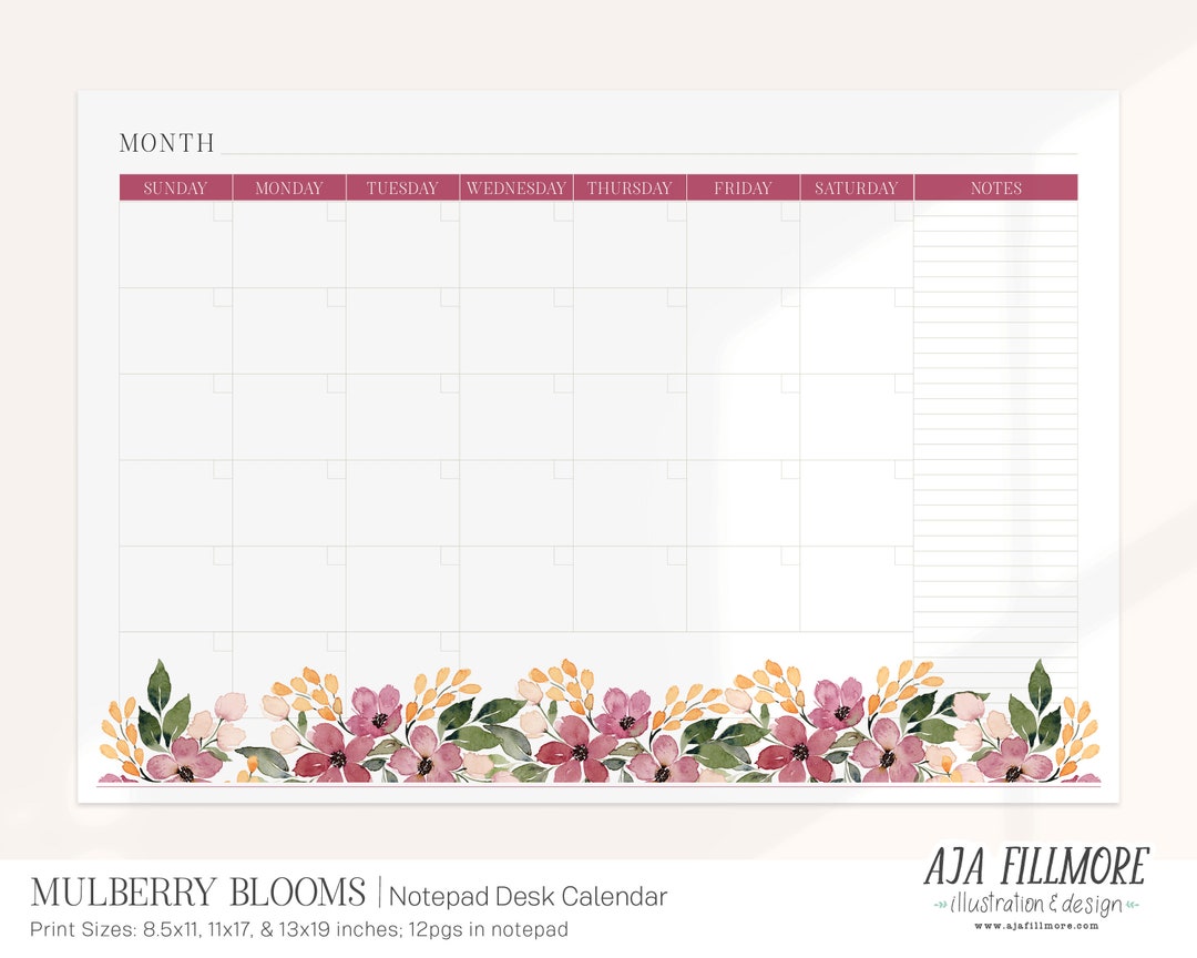 Blank Desk Calendar Desk Notepad Calendar Makes a Great Gift for the ...