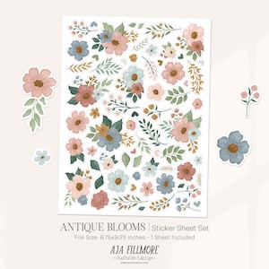 Floral Sticker Sheet, Sticker Sheet, Flower Sticker Sheet | Bullet Journal Stickers, Planner Stickers, Scrapbook Sticker, Flower Stickers