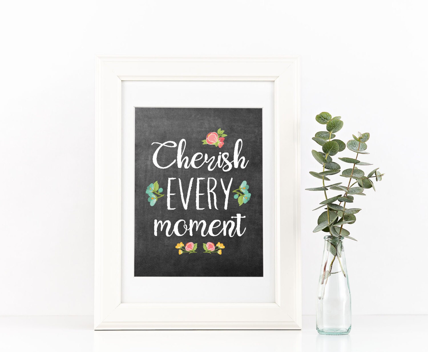 Cherish Word Art Printable/Cherish Every Moment Digital Print/ Wall Art