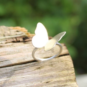 Eco sterling silver butterfly ring