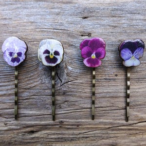 Pansy hairpin, flower hairpin