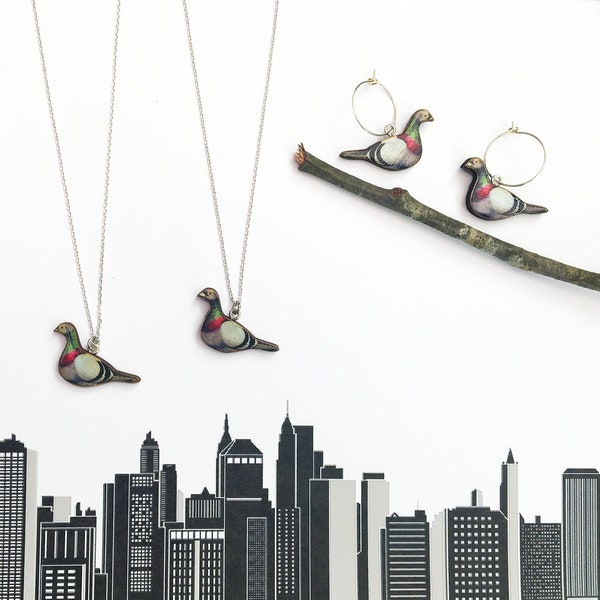 Pigeon necklace, pigeon jewellery set