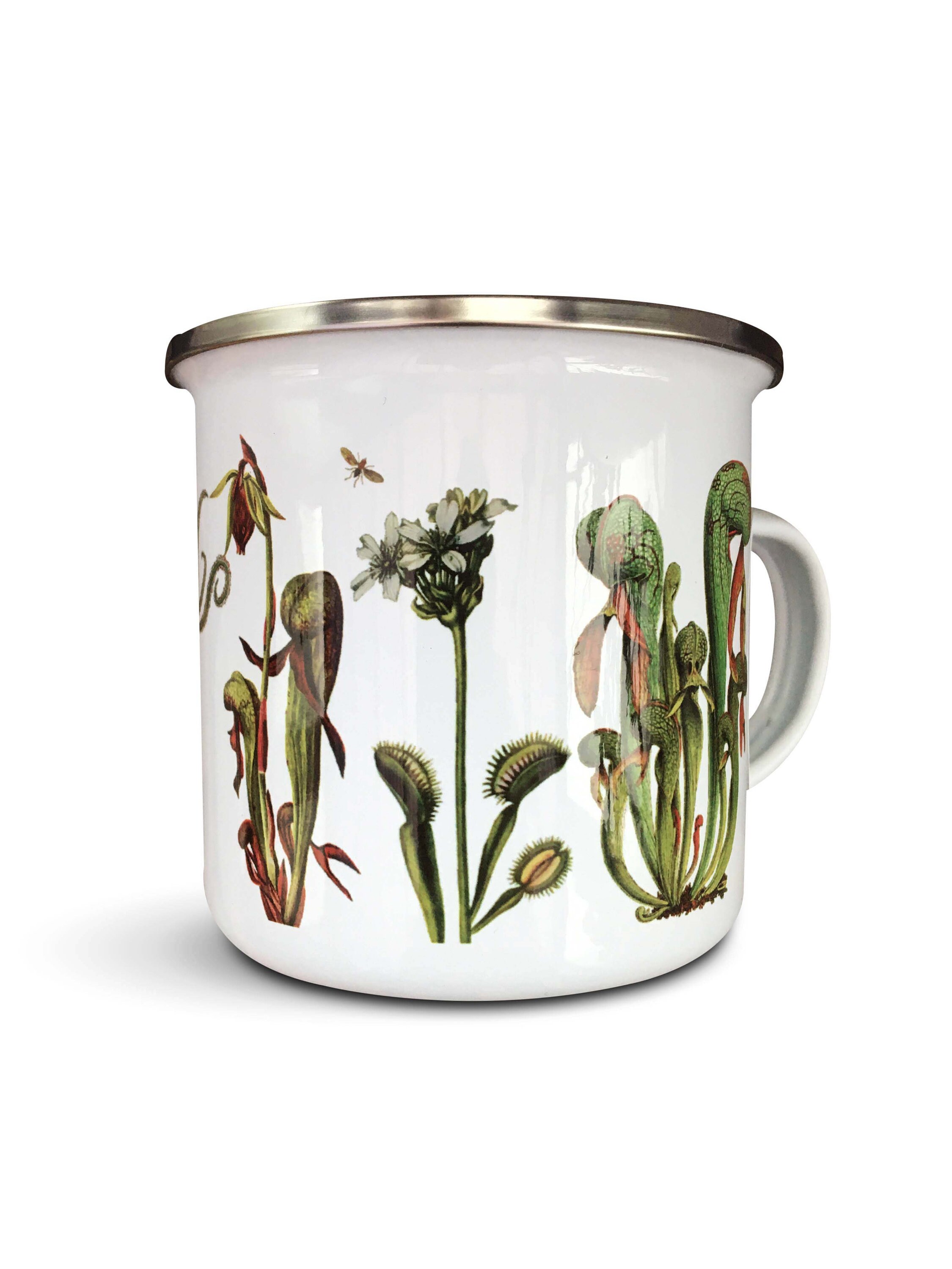Carnivorous plant mug, nature enamel mug