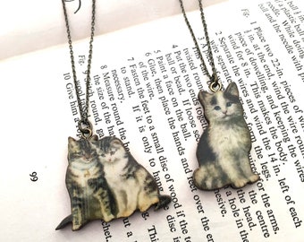 Kitten necklace, small cat necklace
