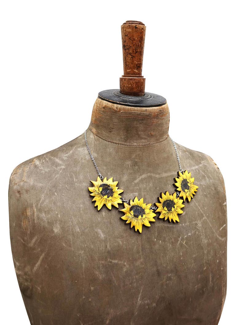 Sunflower necklace sunflowers sunflower jewelry sunflower Etsy