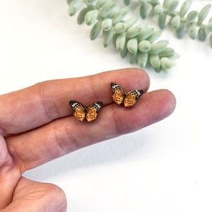 Colourful butterfly stud earrings