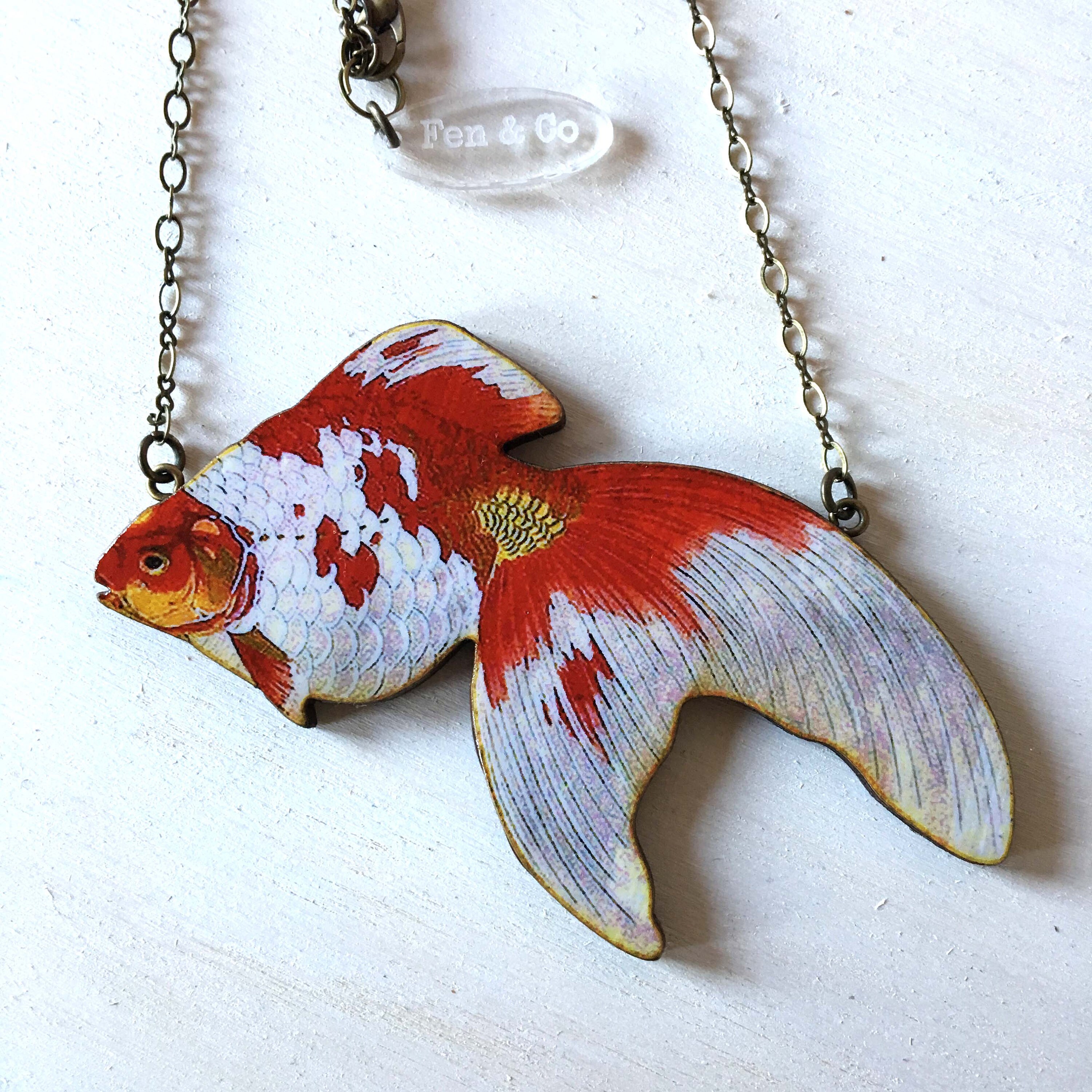 Goldfish Necklace goldfish jewellery fish necklace Etsy