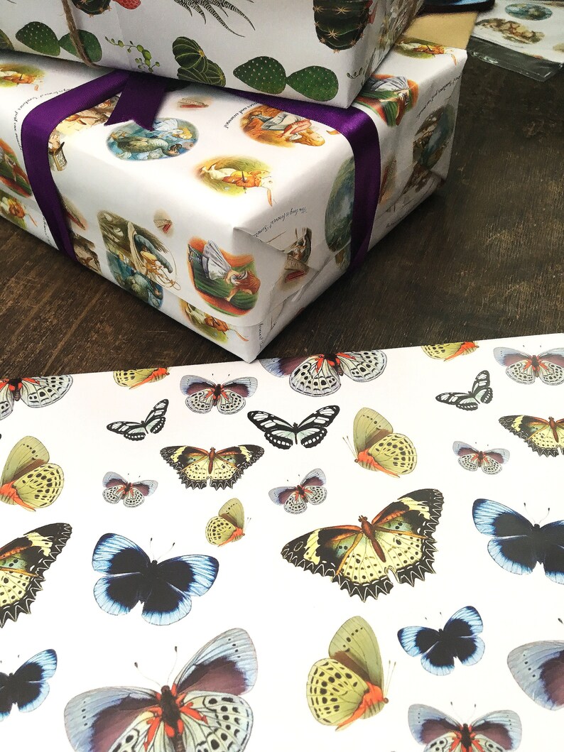Butterfly wrapping paper recycled gift wrap Etsy