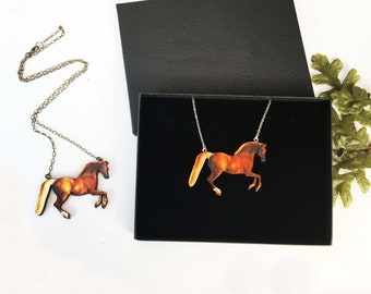 Large horse necklace, gift for horse lover