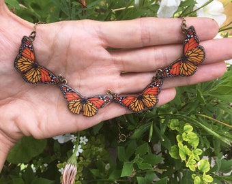 Monarch butterfly necklace, Monarch butterfly jewelry