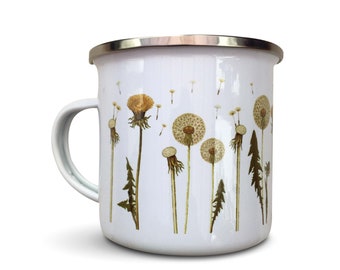 Dandelion mug, dandelion enamel mug LAST ONE!