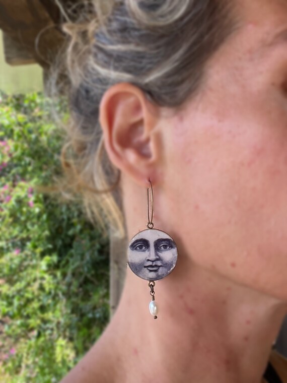 Big moon earrings deals