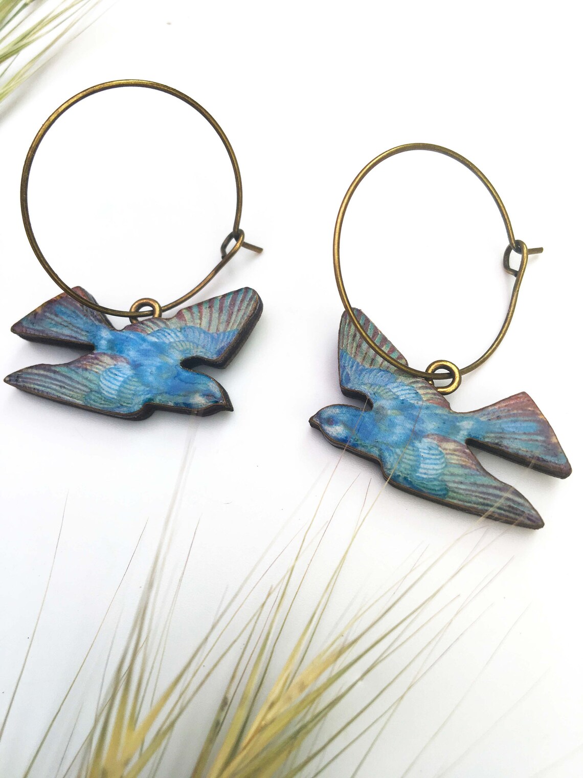 Bluebird earrings bluebird jewelry wanderlust jewelry Etsy