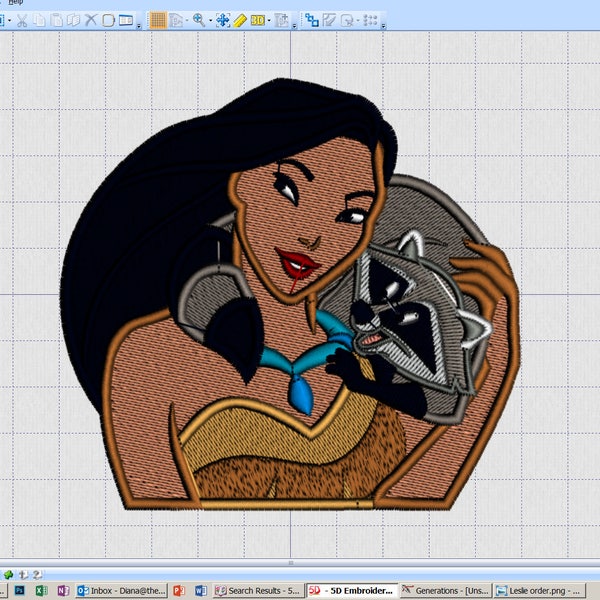 Embroidery Iron-on Patch - Pocahontas and Meeko