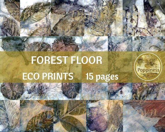 10 pages Eco Dyed Paper Printable Mixed Media Digital Eco Prints Kit Art Journaling Junk Journal Supplies Ephemera- Scrapbooking
