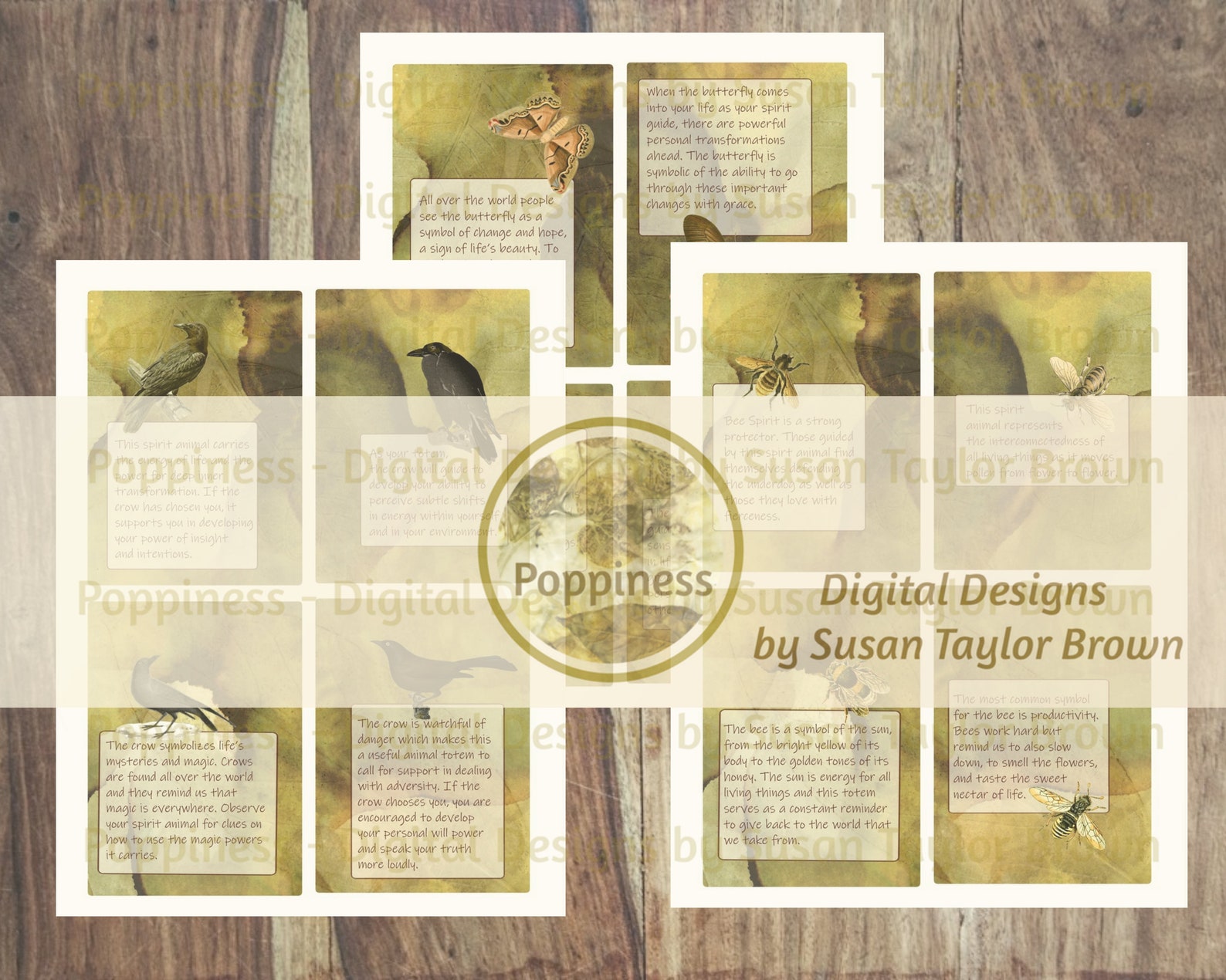 Animal Symbolism Cards Printable Digital Collage Sheet Vintage ...