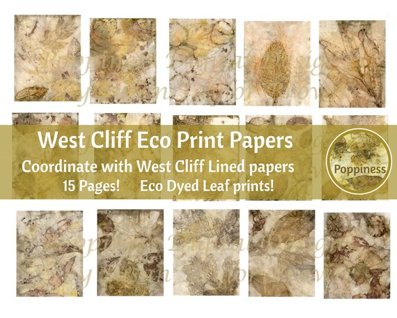 10 pages Eco Dyed Paper Printable Mixed Media Digital Eco Prints Kit Art Journaling Junk Journal Supplies Ephemera- Scrapbooking