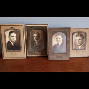Group of 4 cabinet cards featuring handsome gentlemen.