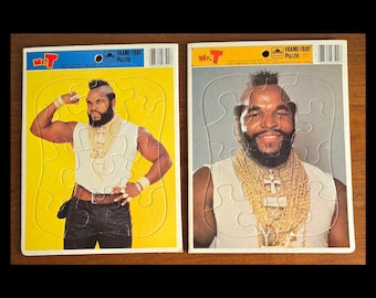 1984 Mr. T tray puzzles, 2-piece.
