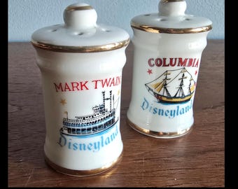 Vintage Disneyland Columbia/Mark Twain souvenir salt and pepper shakers.