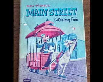 1950s Walt Disney Main Street coloring fun booklet by Whitman.