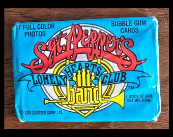 1978 Sgt. Pepper Bubble Gum Cards: Unopened Pack with 7 Photos