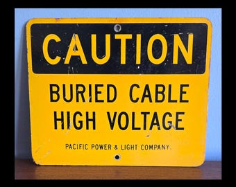 Vintage steel Caution High Voltage sign. #B&M