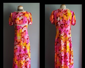 Pop art rose print maxi dress.