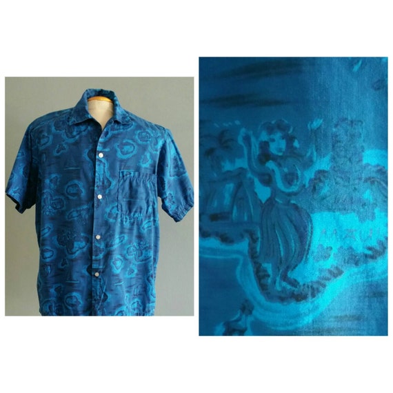 Vintage mens blue Hawaiian. - image 1