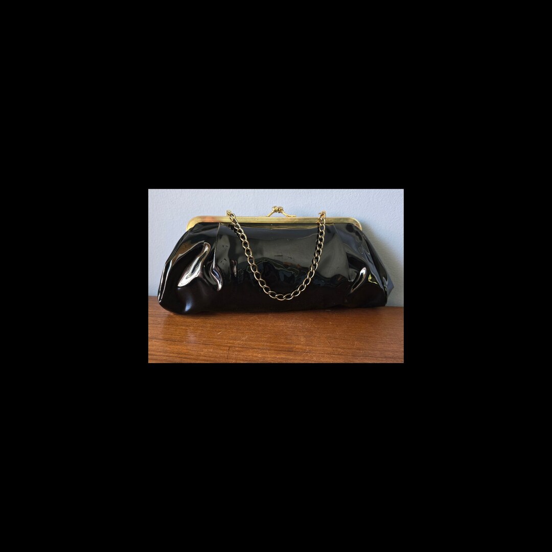 Patent Leather Top Handle Small Clutch main image 1