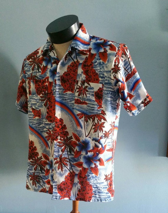 Vintage mens Hawaiian shirt by King Arthur vacati… - image 3