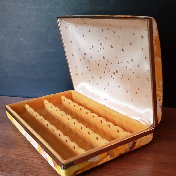 1960s mod floral vinyl clamshell jewelry box. - image 9