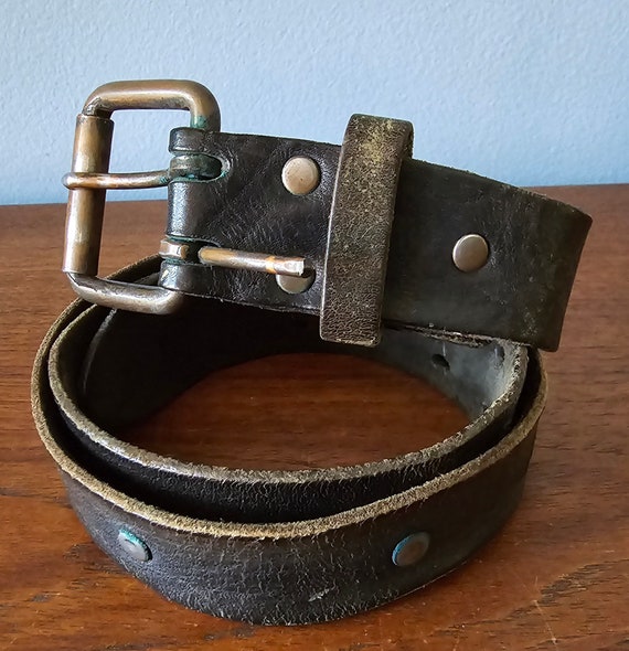 Ceinture En Cuir Distressed Diesel Pour Homme - Taille 95cm - Occasion Très Bon état - Italie