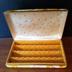 1960s mod floral vinyl clamshell jewelry box. image 3