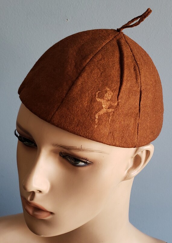 1950s brown felt Brownie beanie cap. Girl Scout o… - image 3