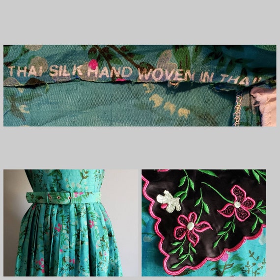 100% silk vintage floral dress. Volup. - image 10