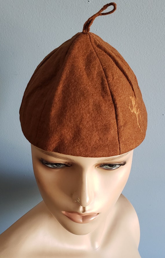 1950s brown felt Brownie beanie cap. Girl Scout o… - image 6