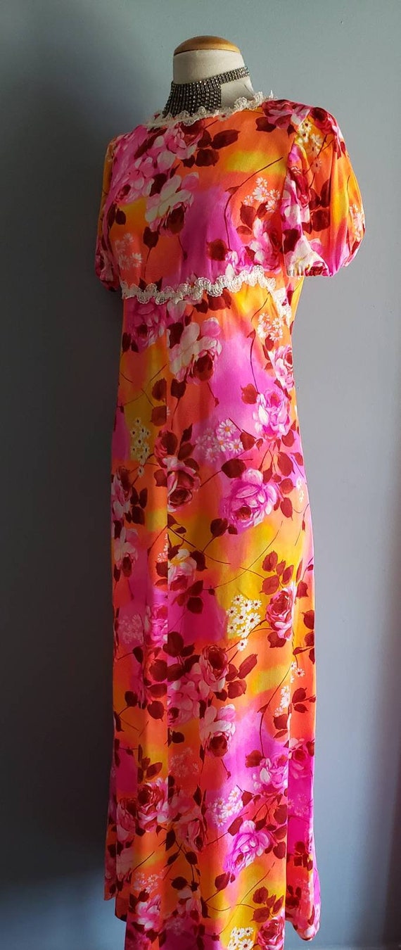 Pop art rose print maxi dress. - image 3